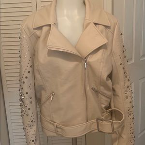 Moto faux leather jacket